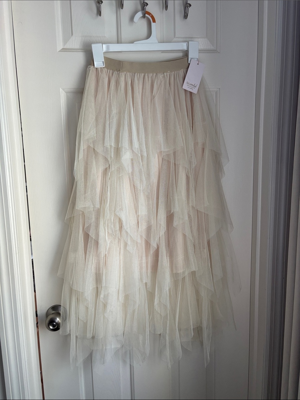 Scandal Women's Layered Tulle Skirt - Cream - Unbranded